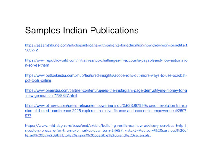 publish guest posts on ani news, pti news and timesofindia